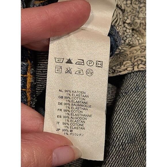 Oilily Y2K Low Rise Embroidered Art Deco Floral Blue Jeans 40 US 8-10 Bratz EUC - Picture 11 of 15